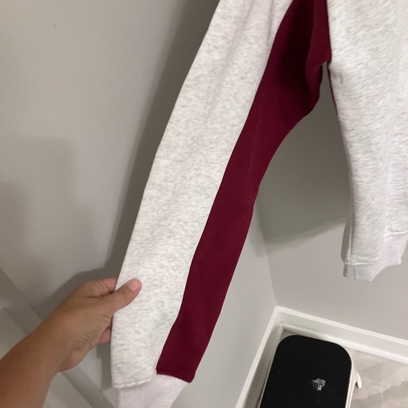 White Fox Boutique White and Red Zip-Up Sweater - Picture 5 of 5